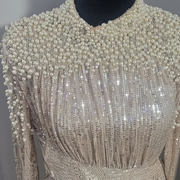 Fashion Nova | Dresses | Fashion Nova High Society Sequin Midi Dress In  Silver | Poshmark